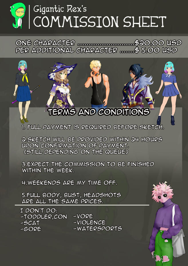 Commission Sheet